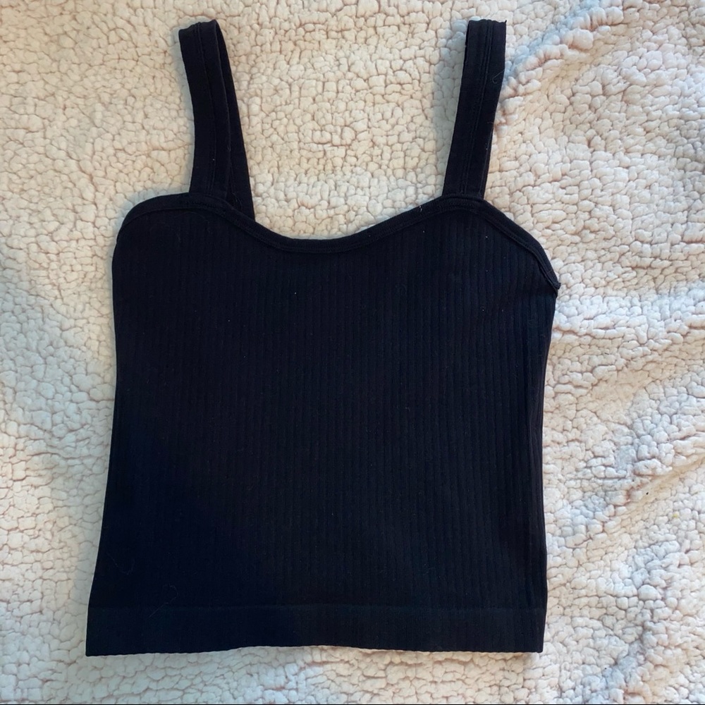 Black Ribbed Tank Top